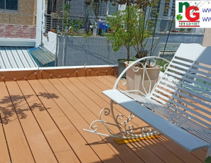 Sàn gỗ nhựa ngoài trời màu gỗ Teak