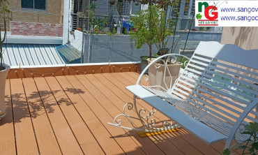 Sàn gỗ nhựa ngoài trời màu gỗ Teak